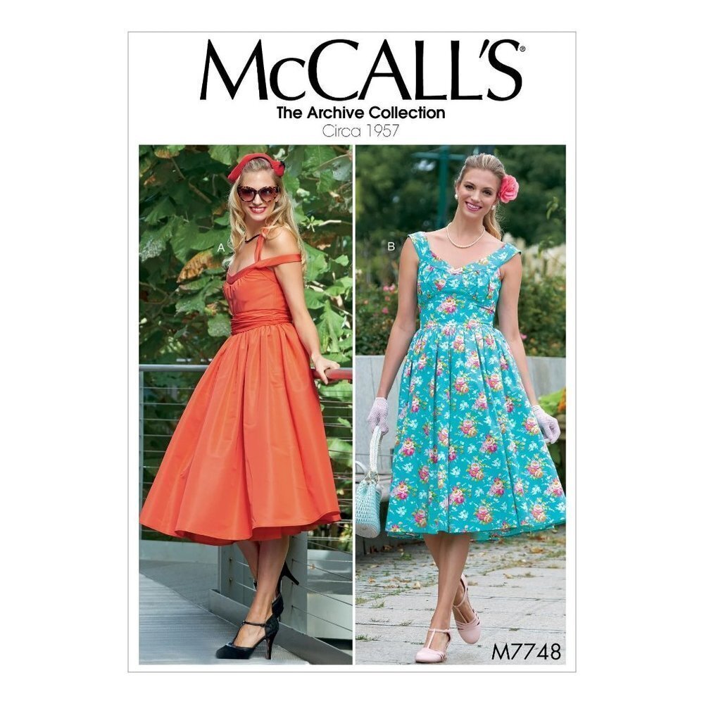 McCall's Sewing Pattern 7748 Misses Dress‎ Cummerbund Size 6-14